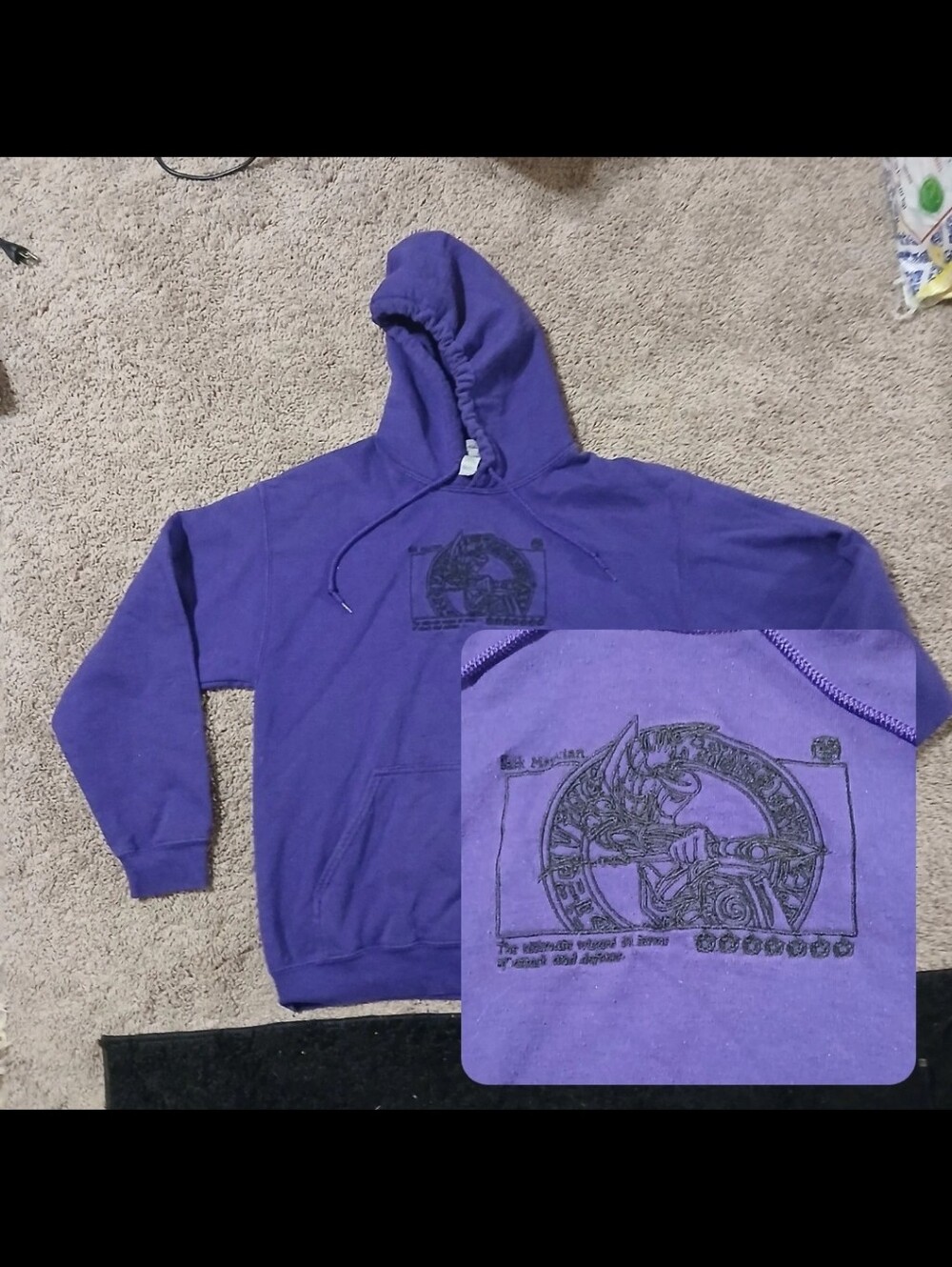 Yu-Gi-Oh dark magician hoodie size medium purple